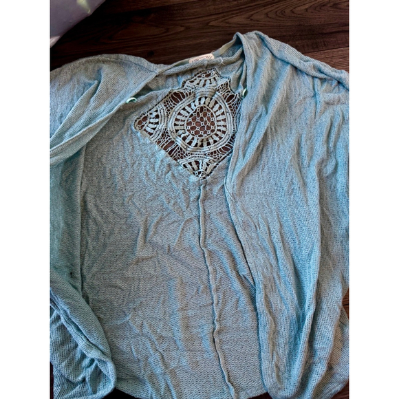 Pink Rose Large Boho Blue Cardigan - Picture 2 of 5